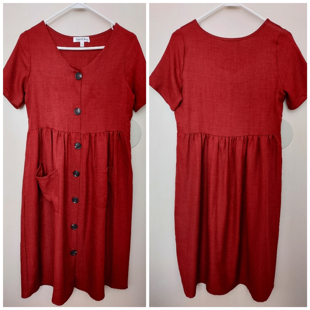 Rust Midi Dress